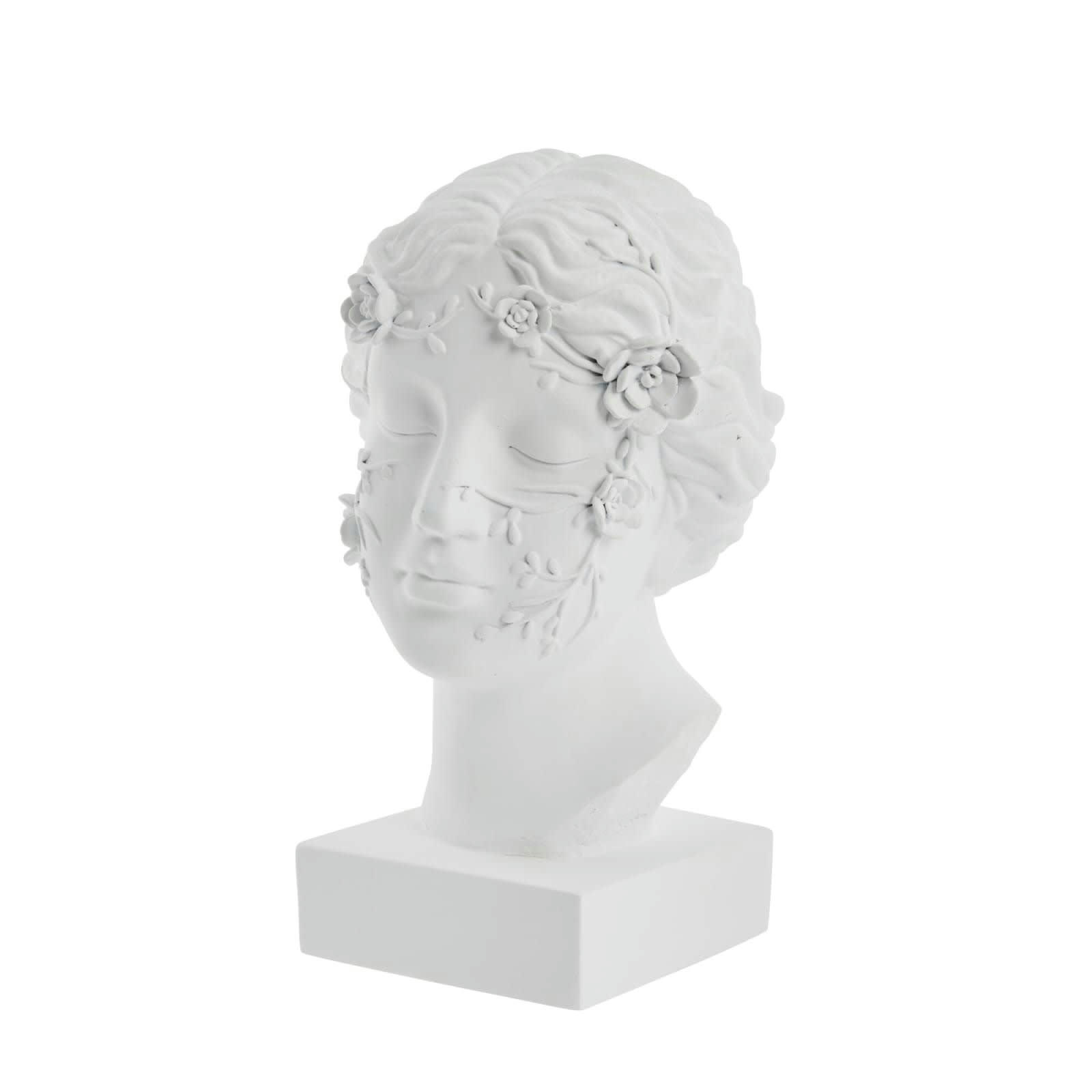 - Statue visage en polyrésine blanc H31