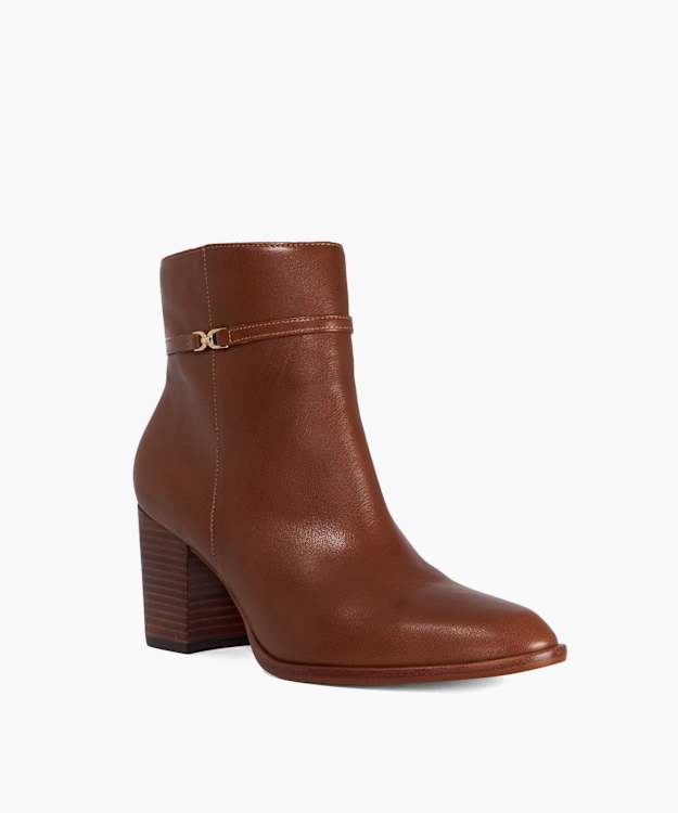 Pagety Tan - Leather Heeled Ankle Boots