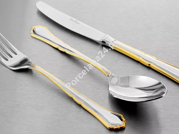 Komplet sztućców 24 cz. na 6 sób Pintinox 1929 - Settecento (3.0 mm) złocone 23.SETG.K24