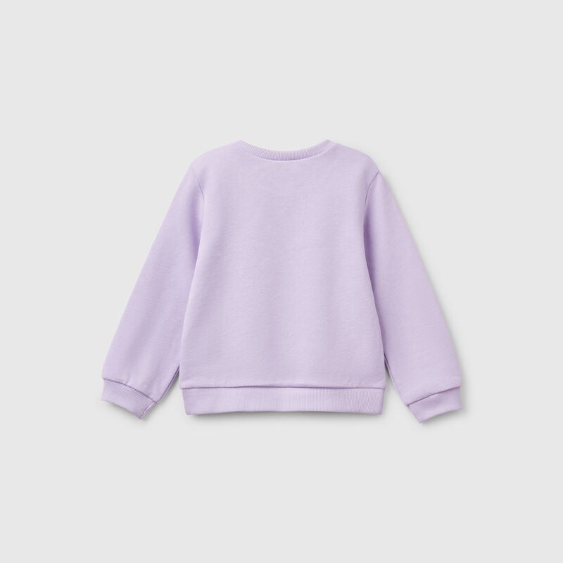 Sweatshirt in cotton with glittery print