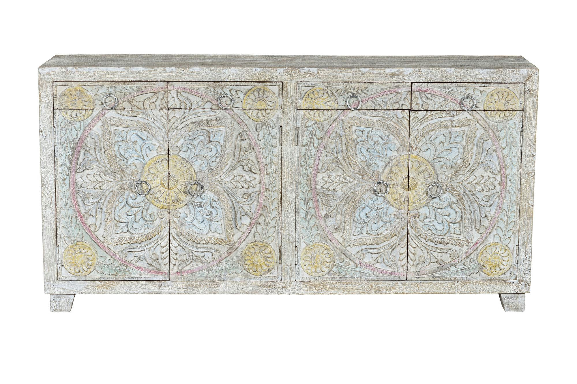 - Buffet en manguier multicolore