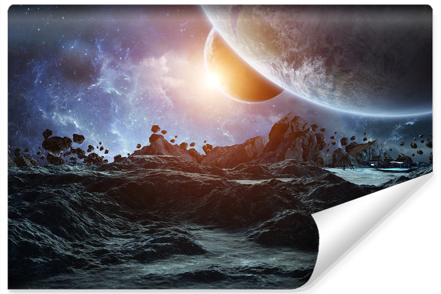 Fototapeta Planety KOSMICZNY Krajobraz 3D 90x60cm