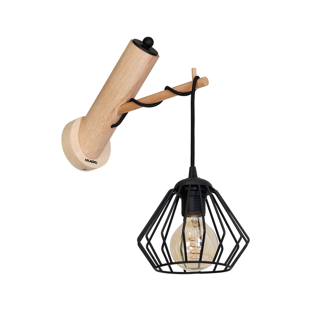 Kinkiet beżowy WOODY 1xE27x60W wym:30x19x40cm IP20 Milagro