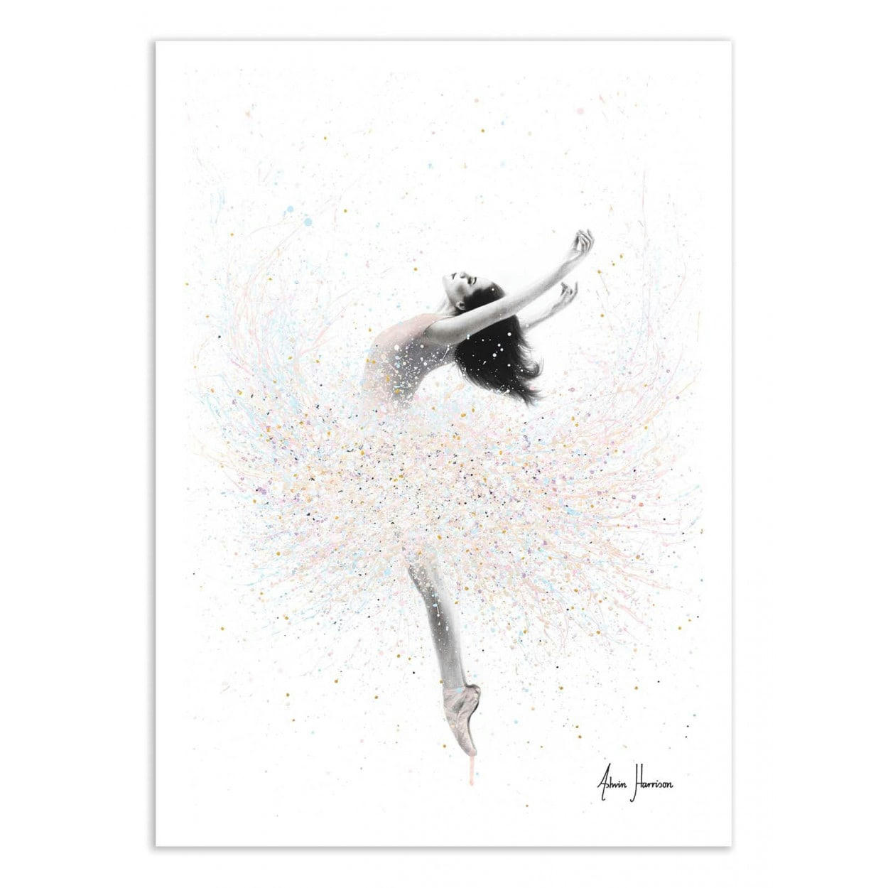 ASHVIN HARRISON - SNOW LAKE BALLERINA - ASHVIN HARRISON - Affiche d'art 50 x 70 cm