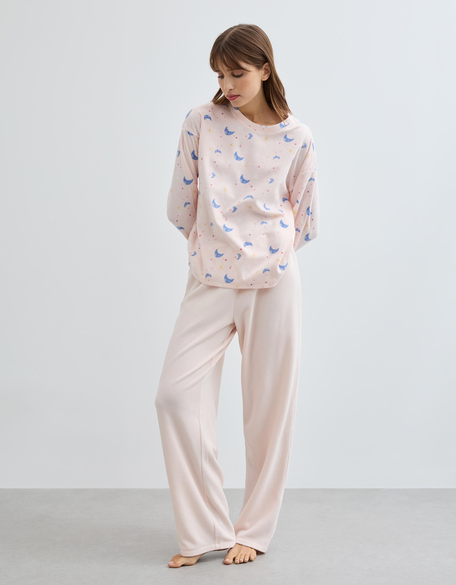 Pijama Polar, Mulher, Rosa Claro