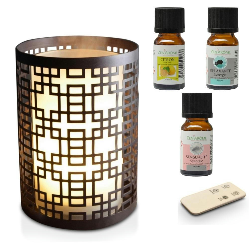 COFFRET - Diffuseur avec Télécommande Vela et Trio d'Huiles Escale en Amoureux