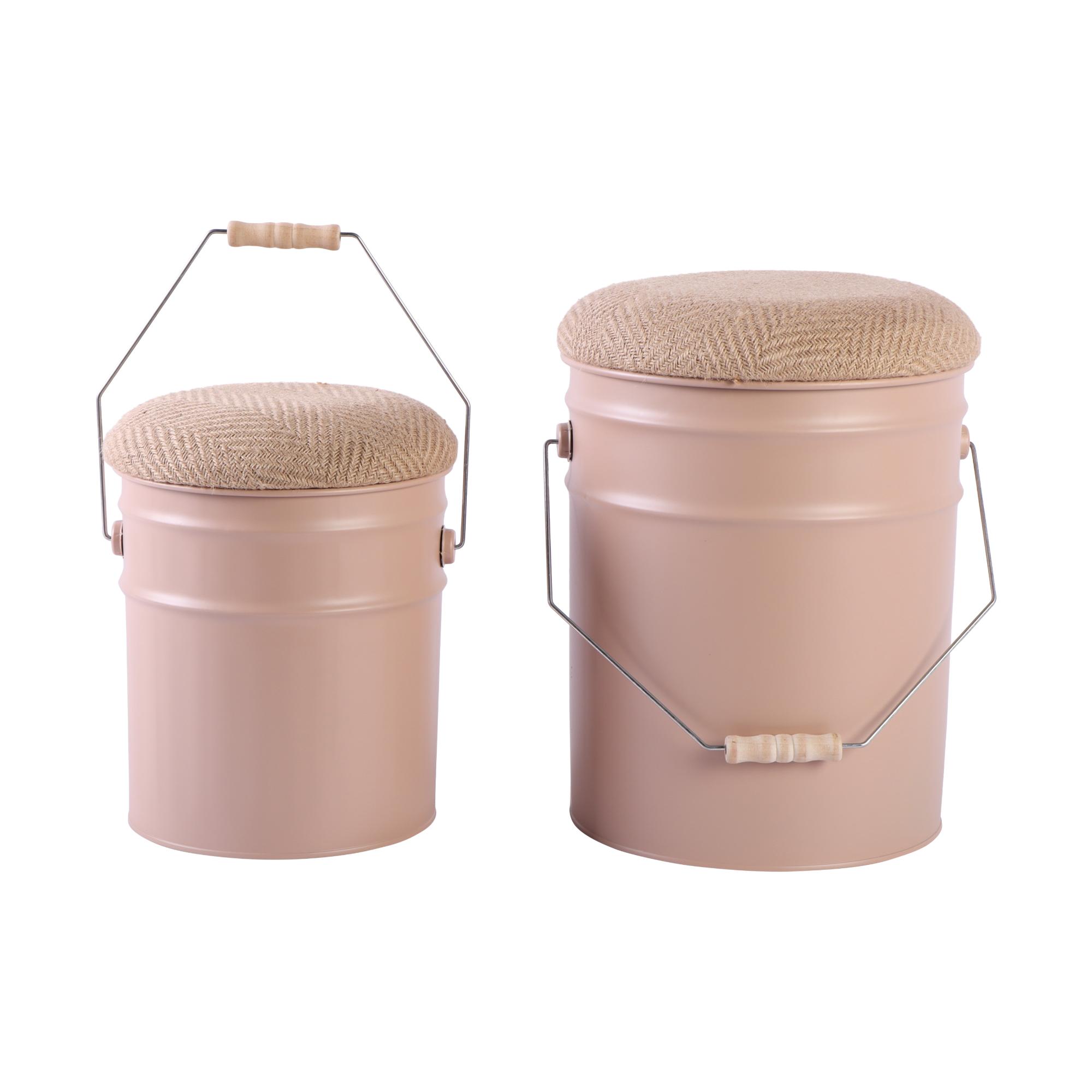 Leitmotiv kruk Buckets - bruin - Ø31cm