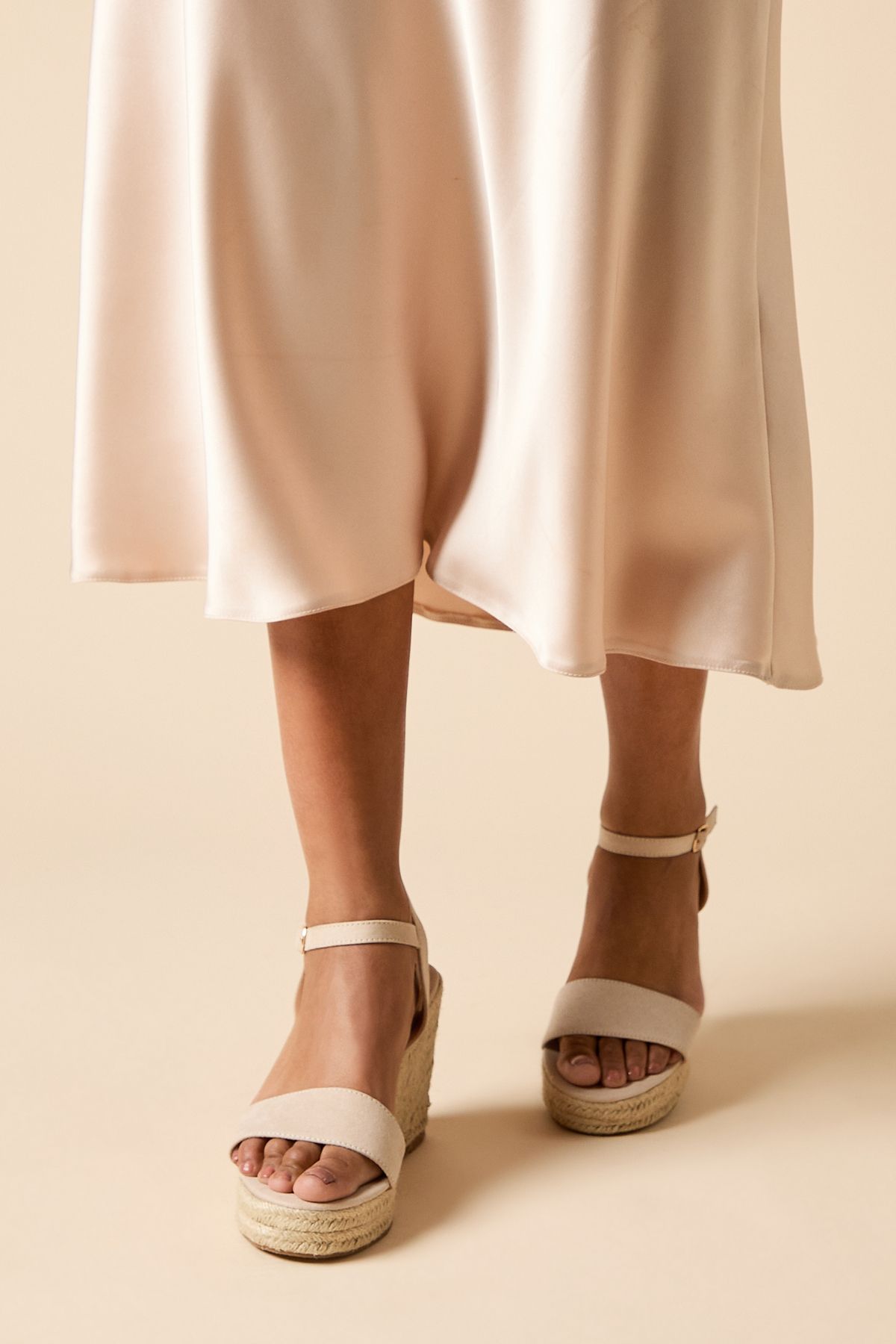 Dorothy Perkins Cybele Faux Leather High Espadrille Wedge Sandals