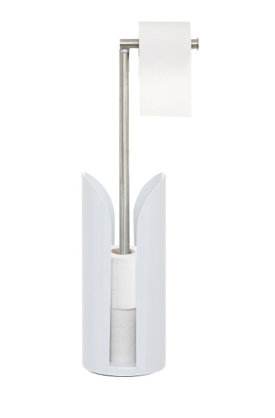 Stojak na papier toaletowy metalowy biały 59cm