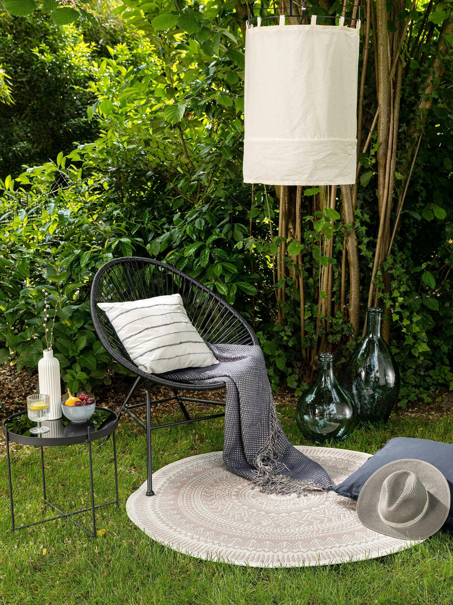 METRO - Tapis d'extérieur & intérieur rose D 120 rond