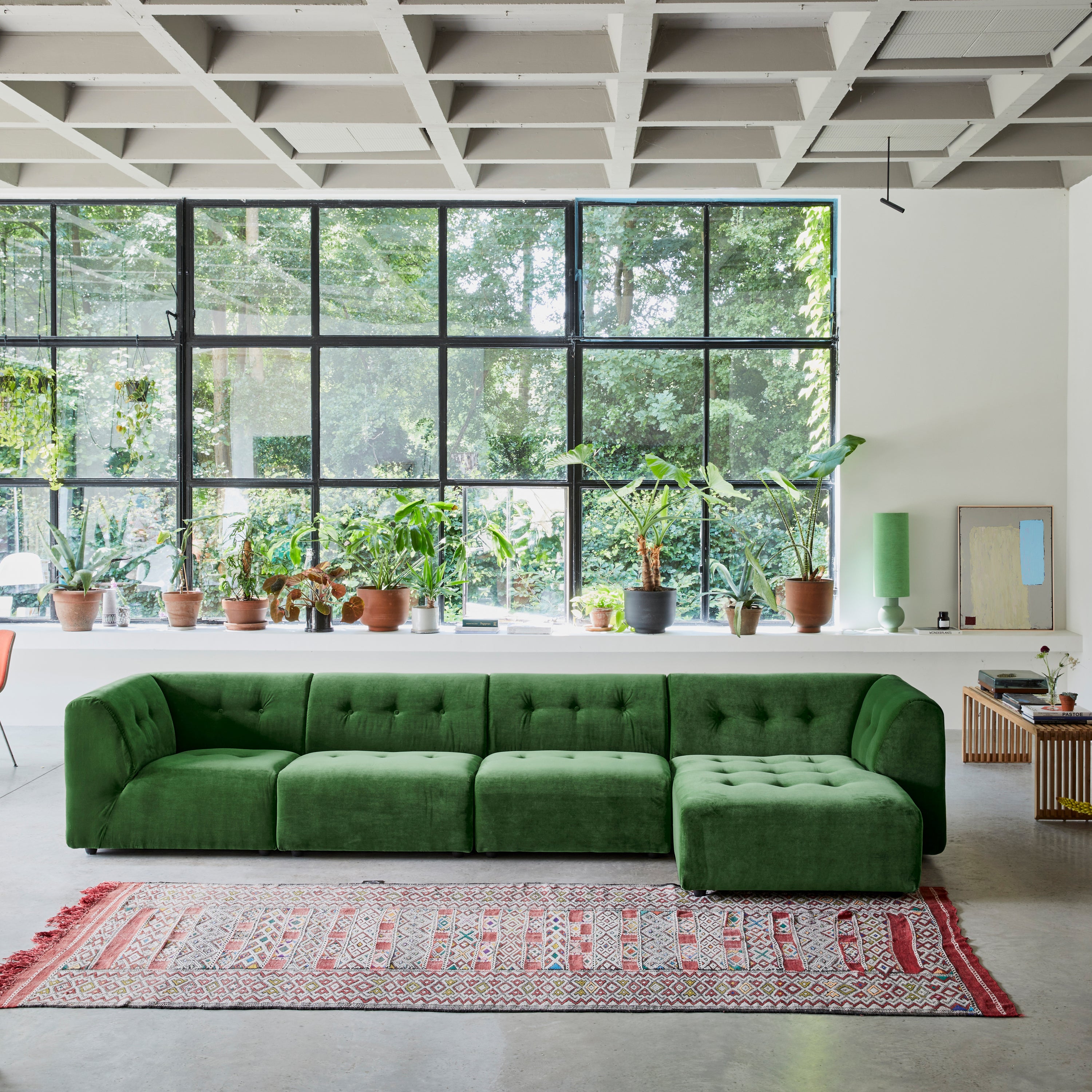 HKliving Vint Bank Element - Divan Links - Royal Velvet - Groen