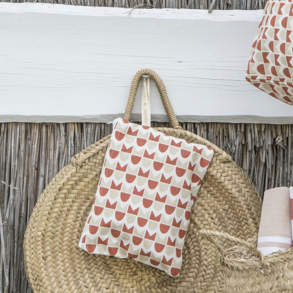 SKANDI - Pochette de plage coton  22x30 terracotta