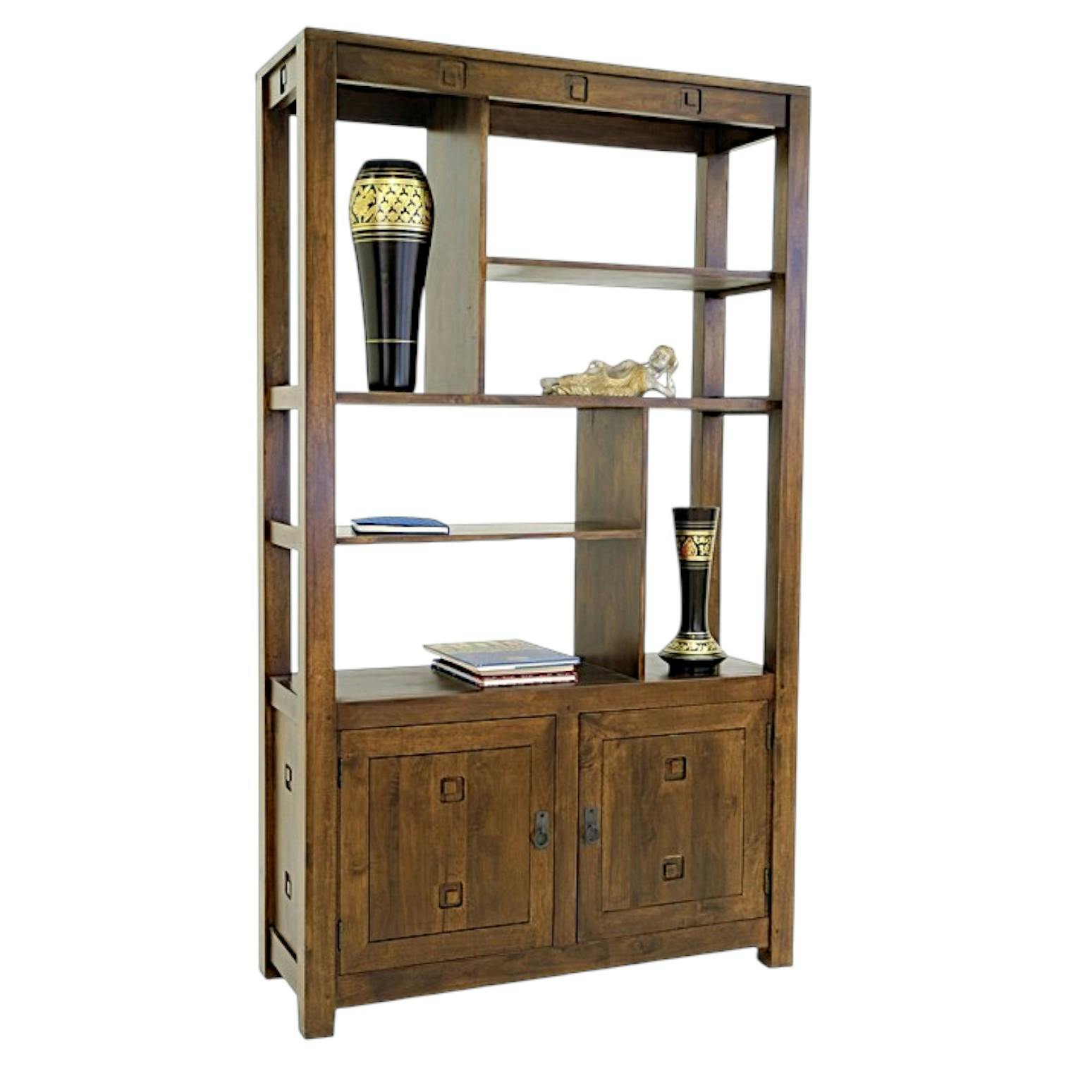 Bibliothèque destructurée hévéa 2 portes 110x190cm TESSA