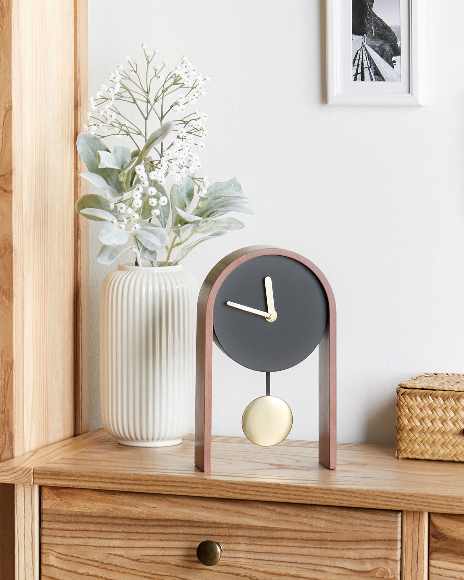 Clock BLATTEN 16 cm Black
