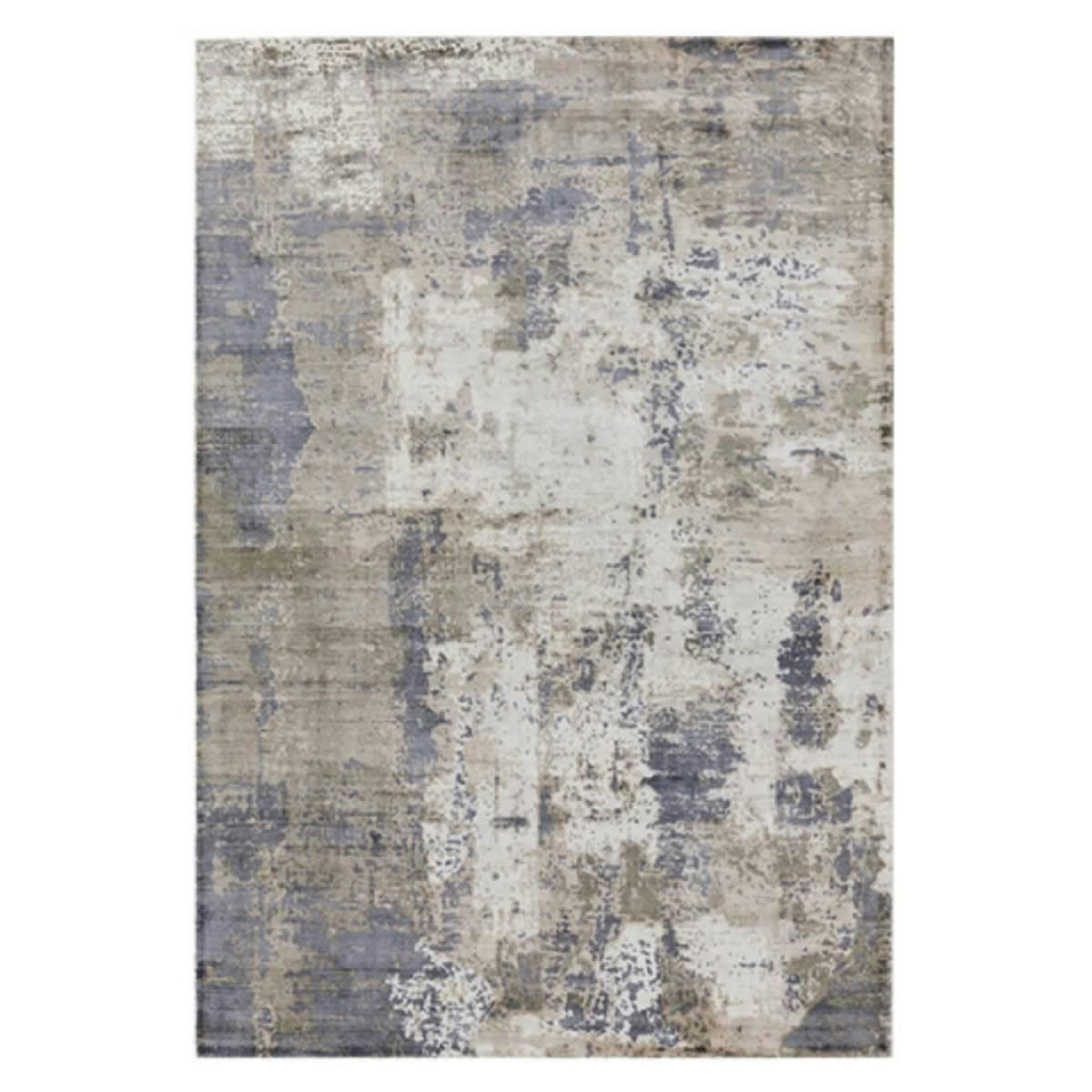 BYGAT - Tapis moderne fait main en Viscose Bleu anthracite 160x230 cm