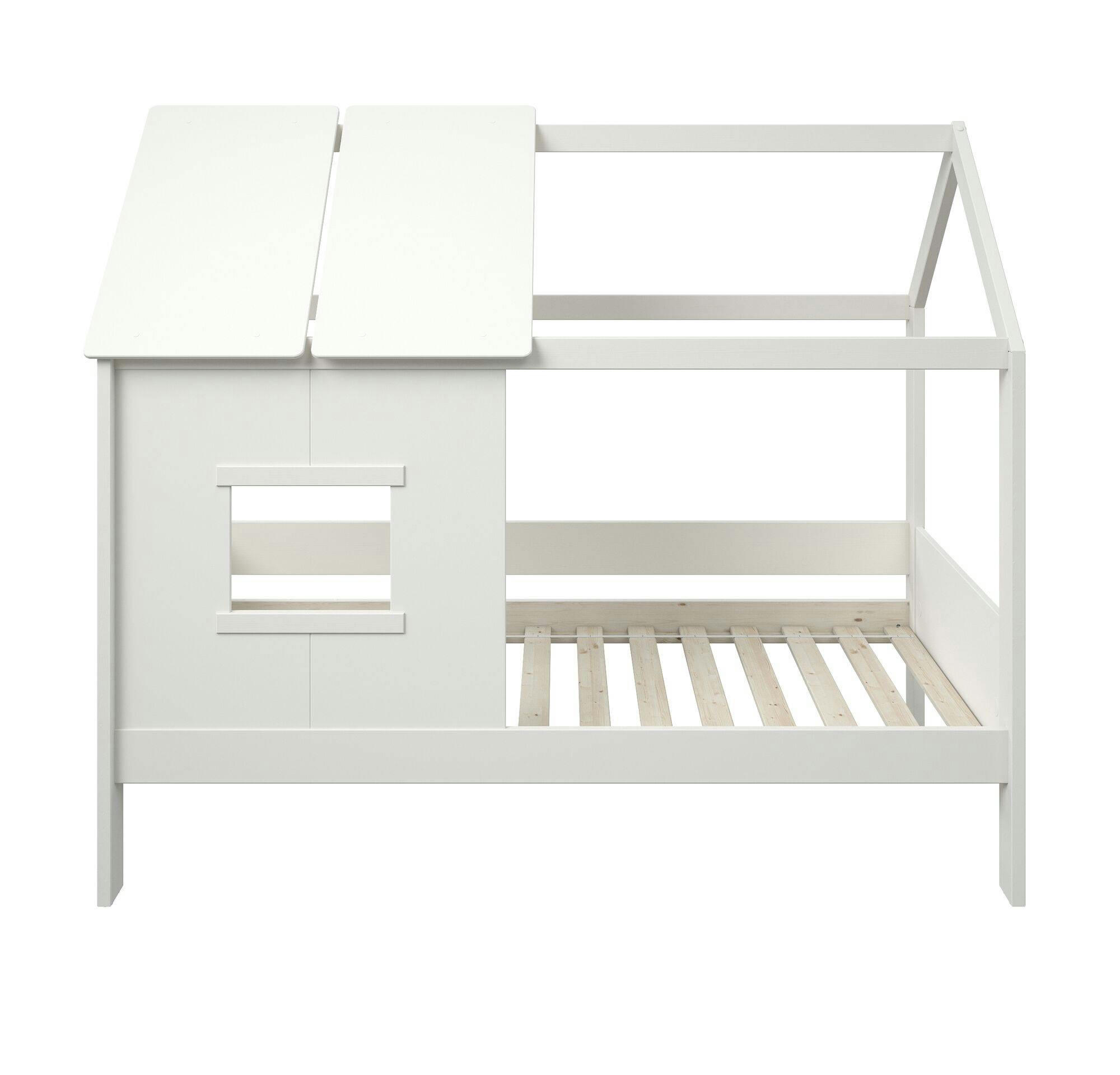 TEDDY - Lit cabane en bois blanc 90 x 190 cm