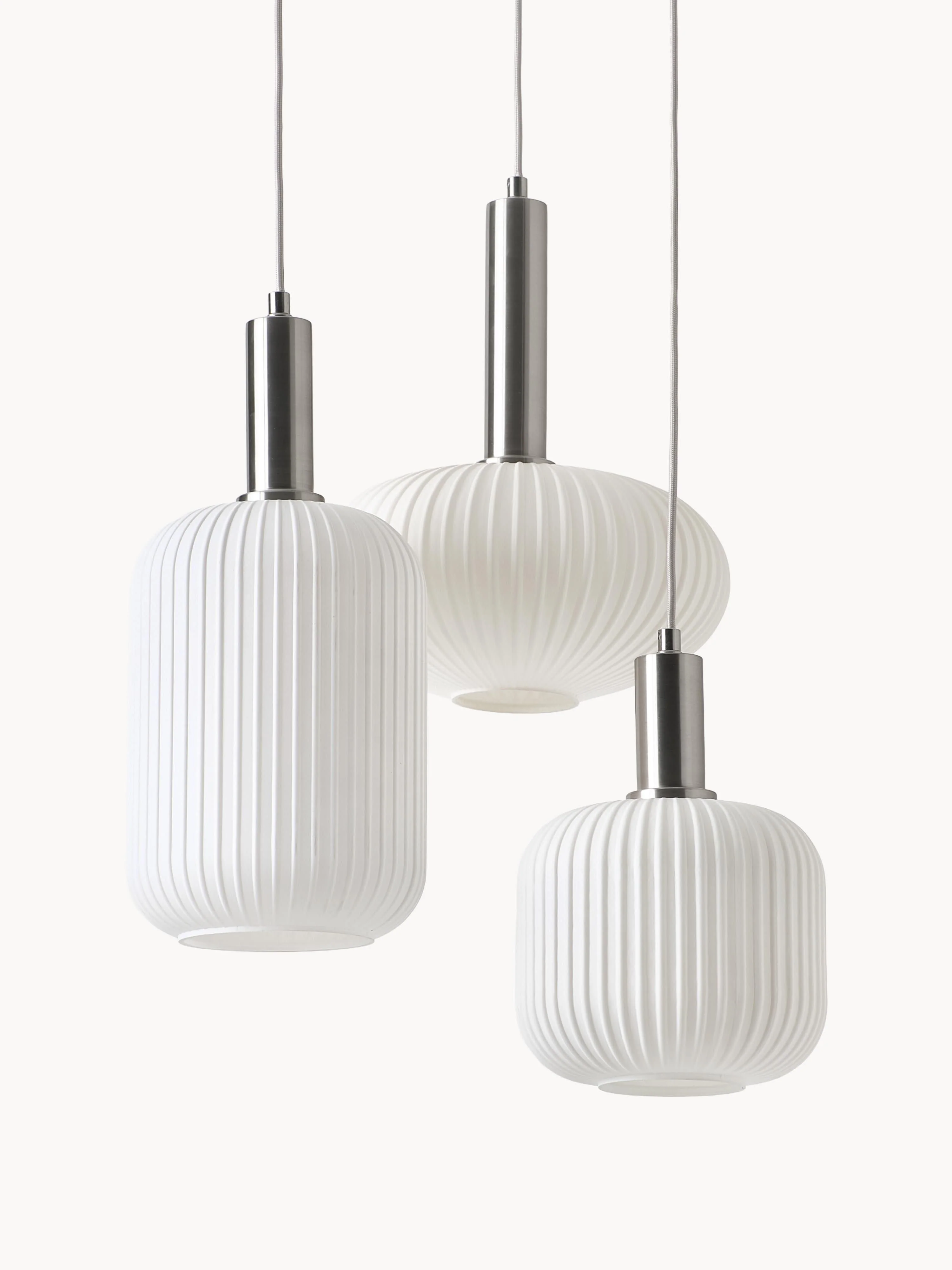 Cluster-Pendelleuchte Candela aus Opalglas
