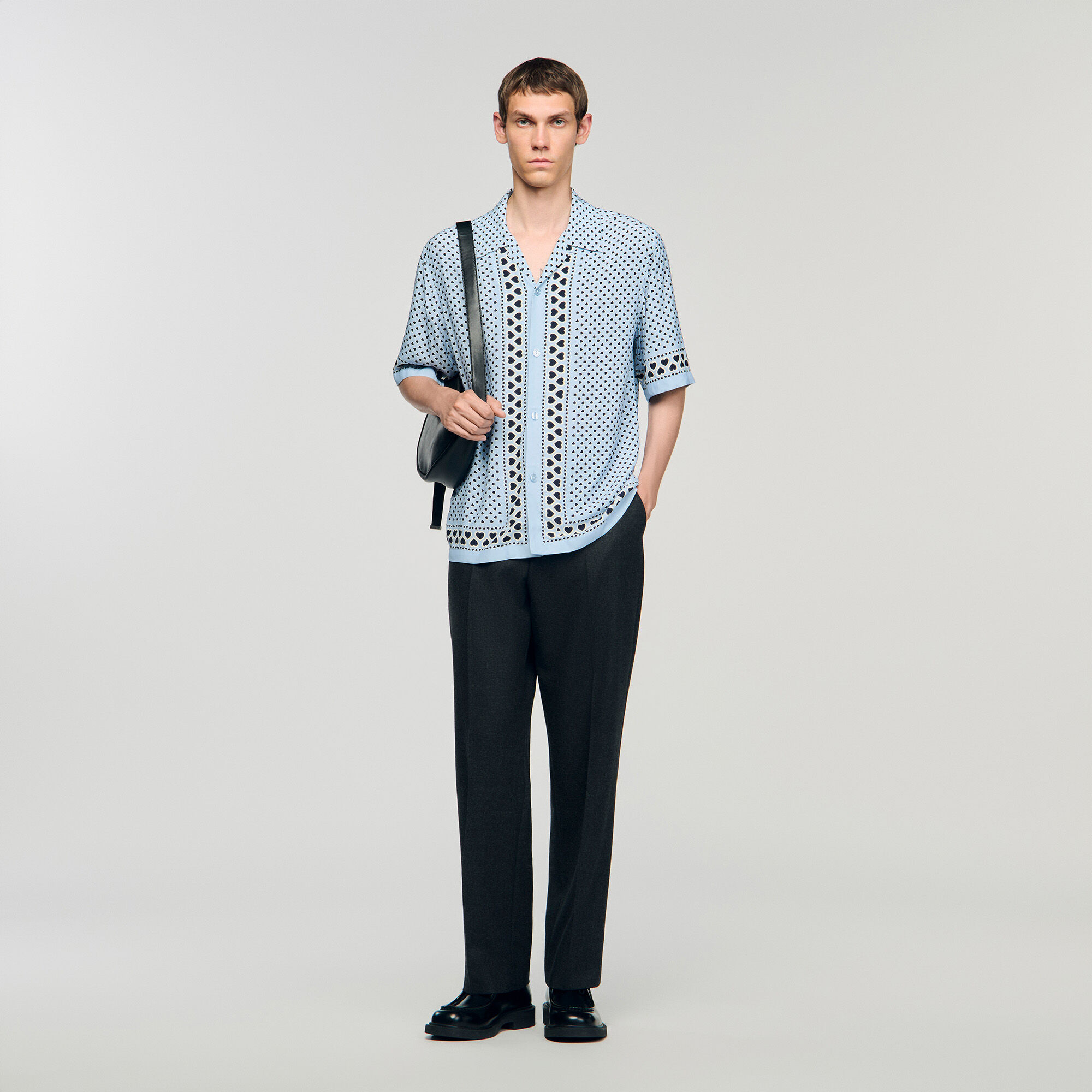 Chemise fluide à imprimé cœur