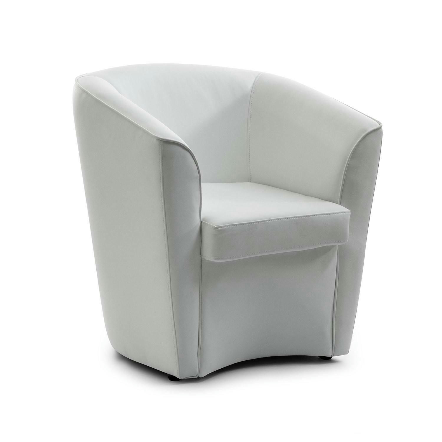 DABBIAT - Fauteuil lounge en similcuir blanc