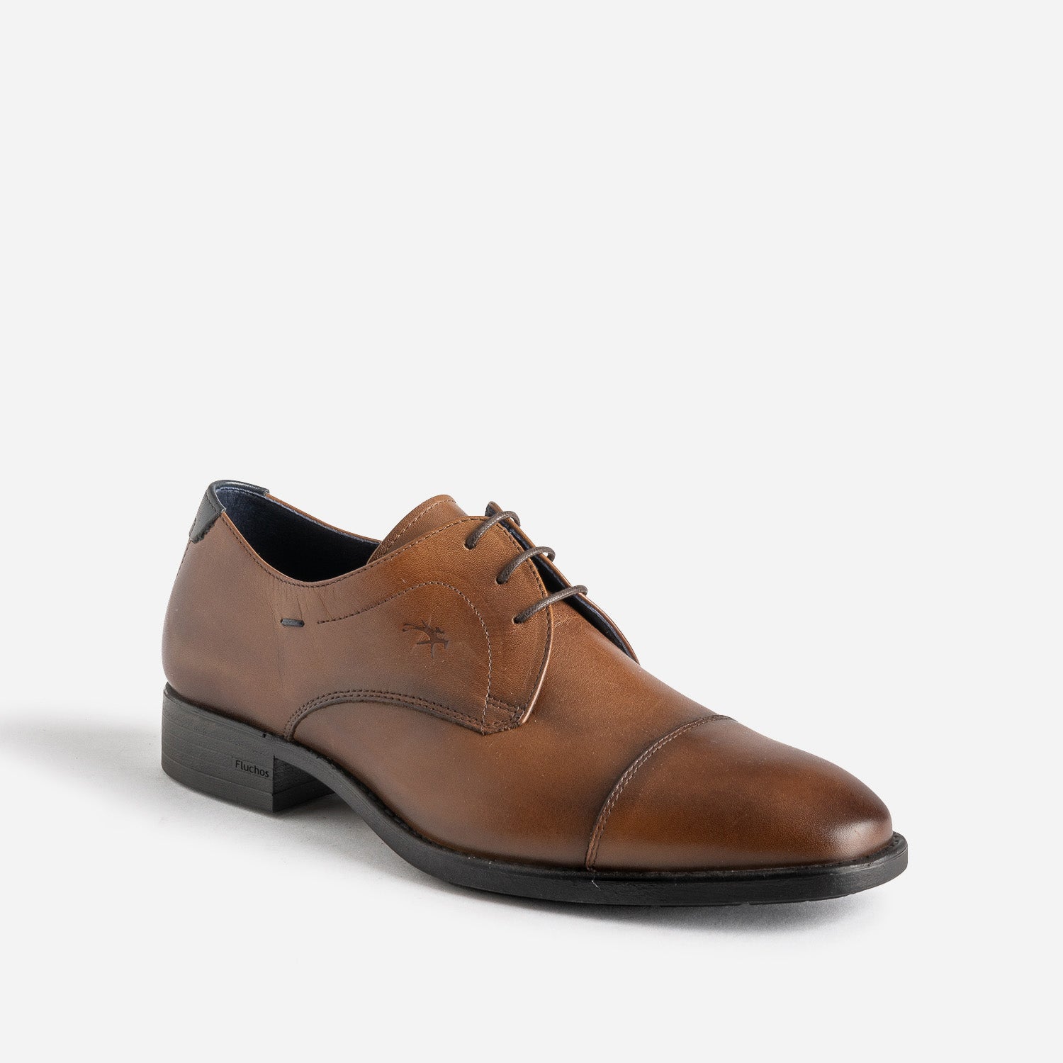 Derby FLUCHOS camel cuir bout droit
