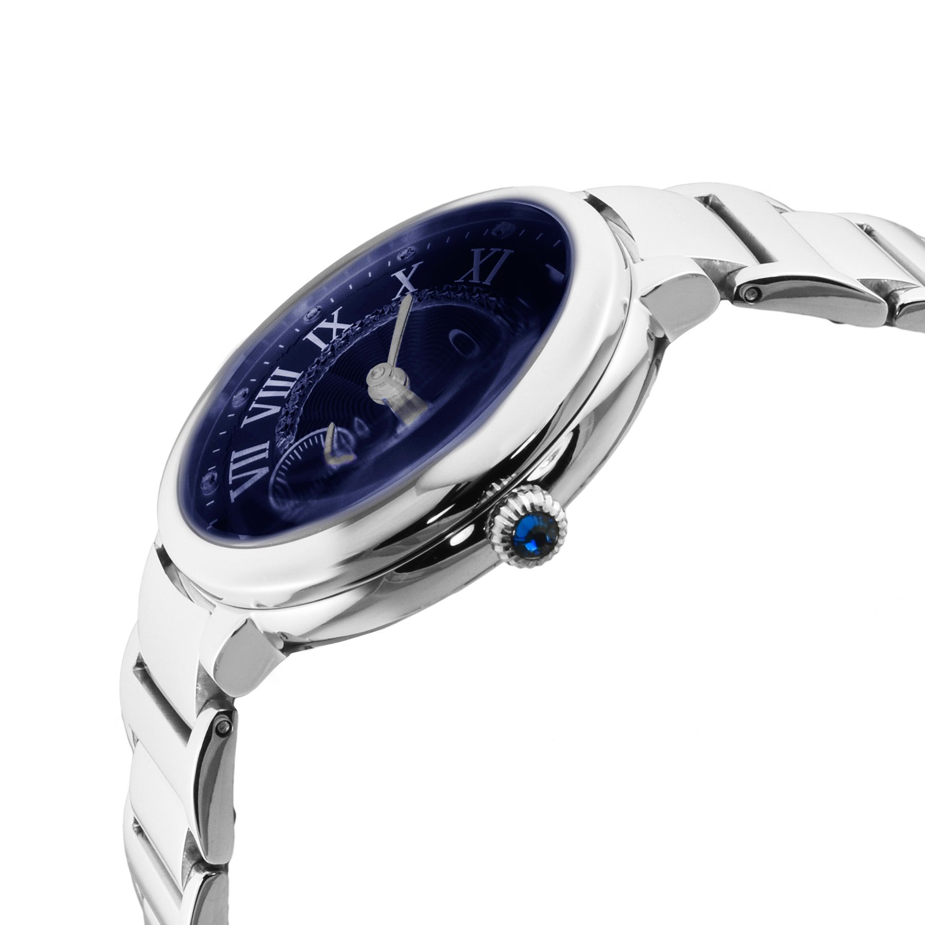 GV2 Rome, Swiss Quartz Watch, Blue Dial, 316L Stainless Steel, and Sapphire Crystal