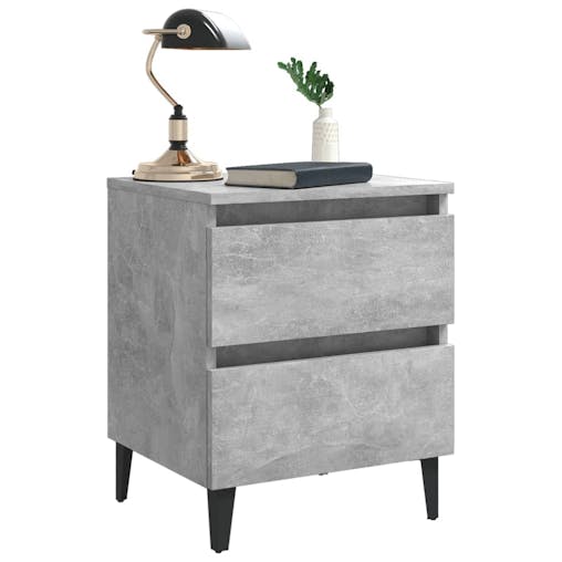 NNEVL Bed Cabinet Concrete Grey 40x35x50 cm Chipboard