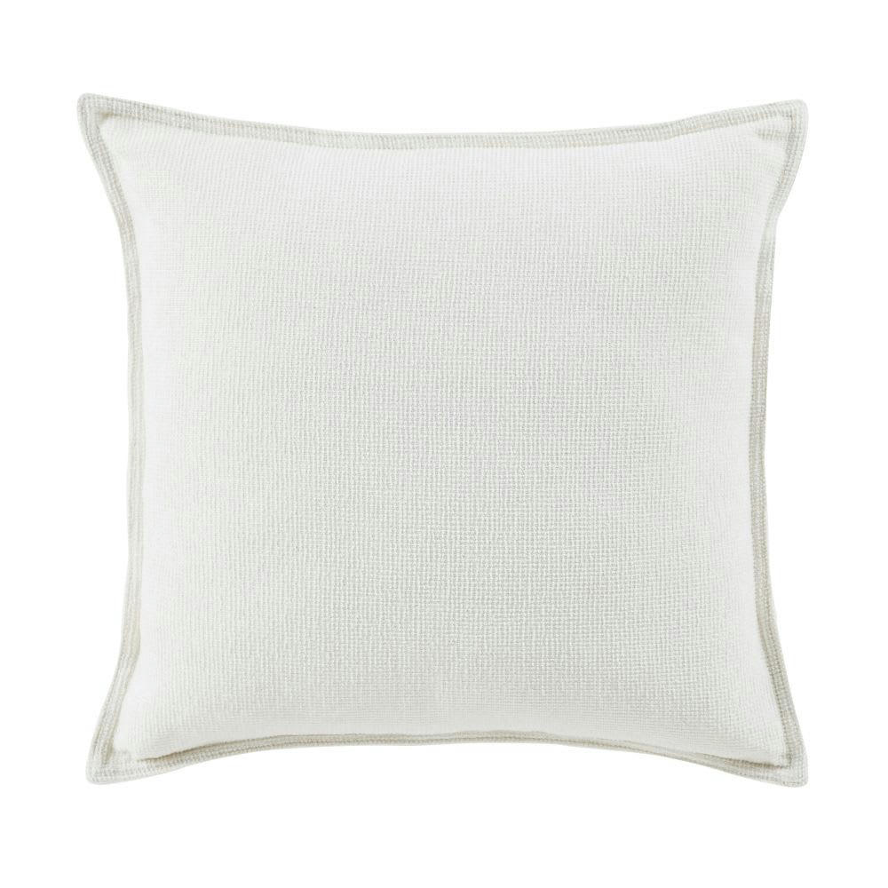 - Coussin en polyester recyclé chenillé blanc 45x45