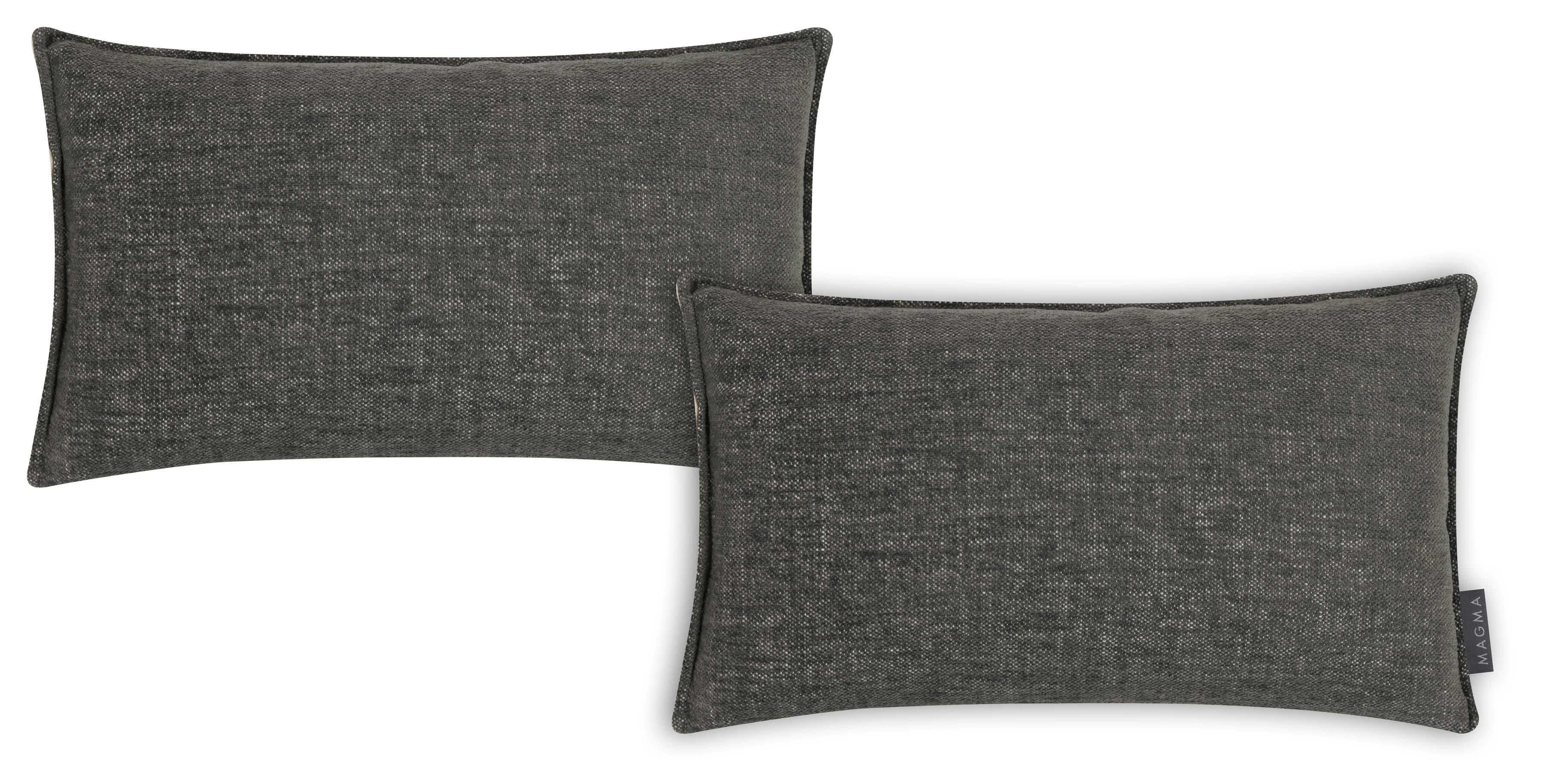 SMOOTHY - Housse de coussin chiné duveteux anthracite polyester-Lot de 2-30x50
