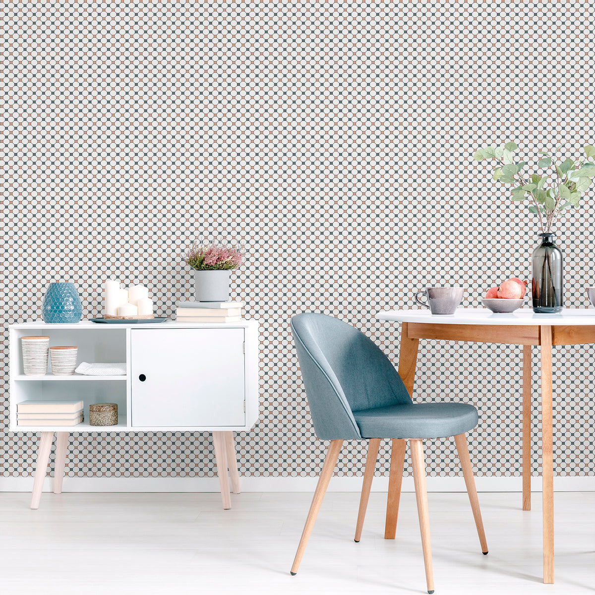 Sanders & Sanders behang ruiten beige en donkerblauw - 53 cm x 10 m - 640355