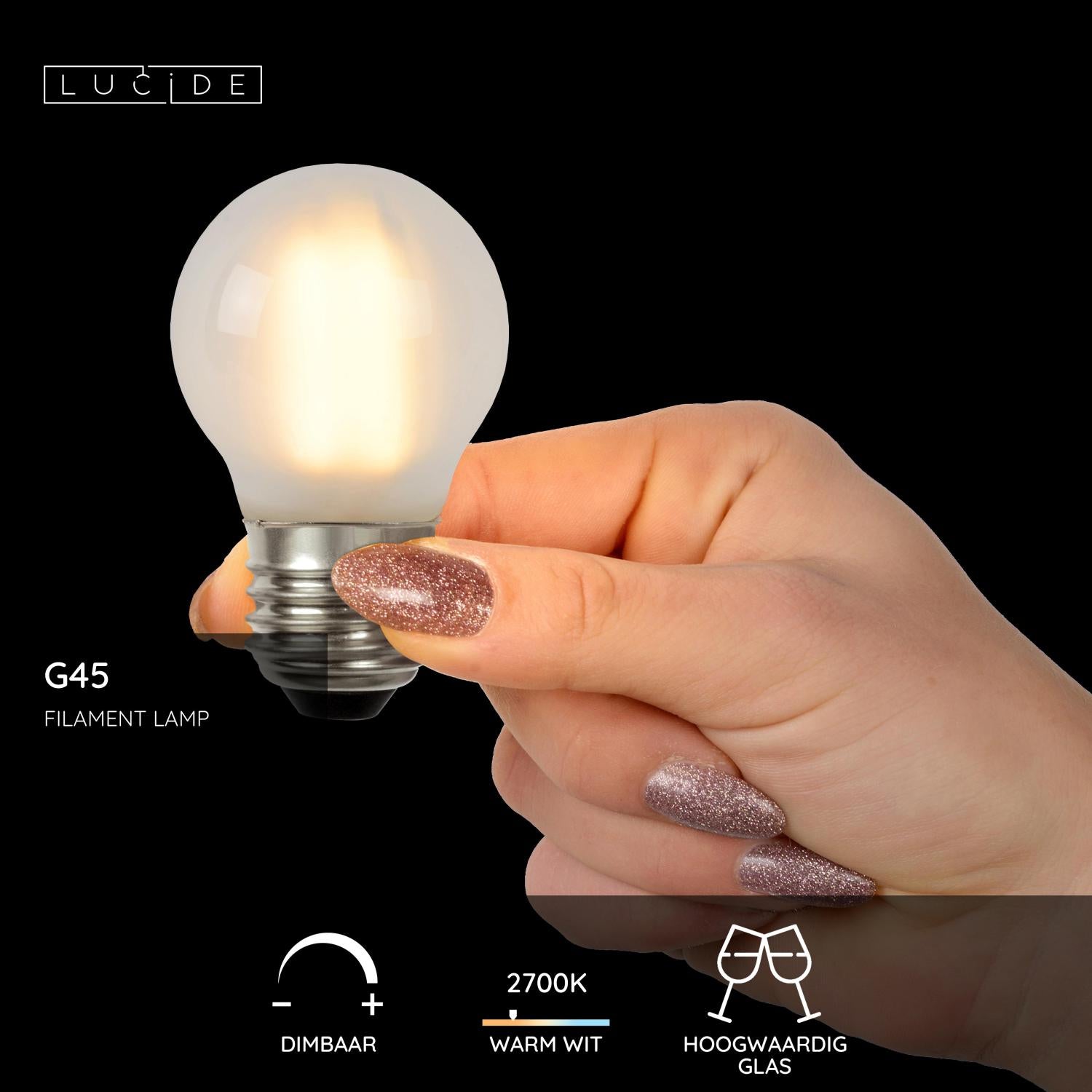 Lucide G45 Filament lamp - mat (set van 3)