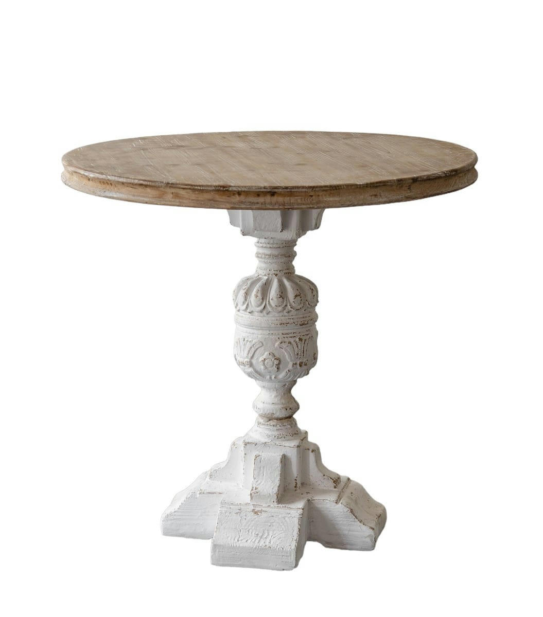 VICTORIA - Table ronde 3 places bois blanc