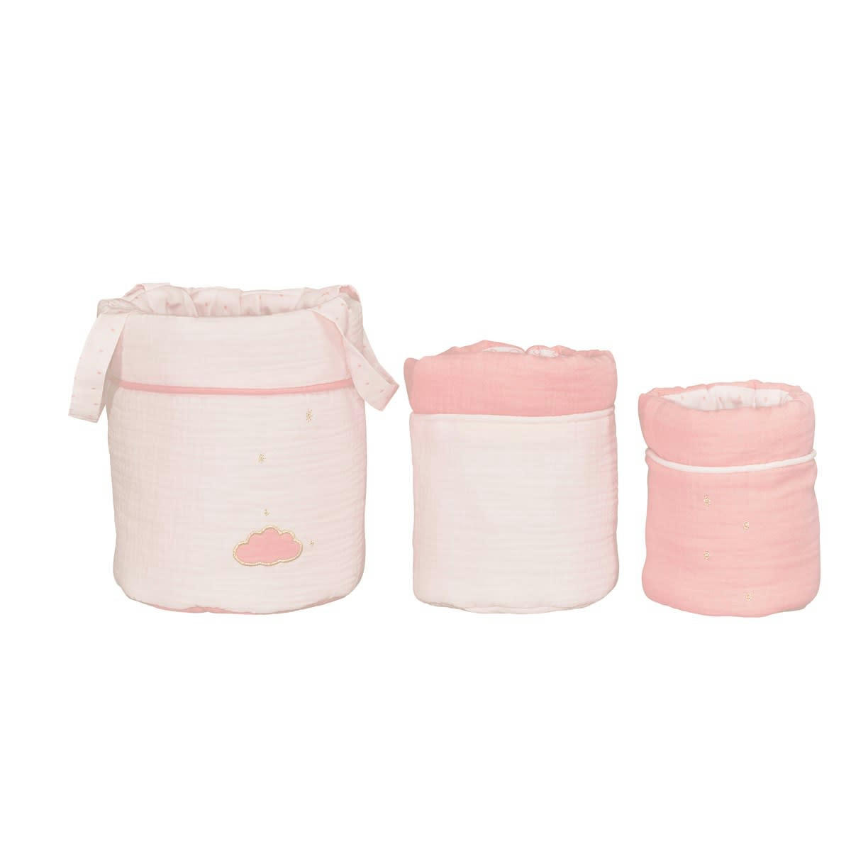 LILY - Lot de 3 paniers de rangement en coton