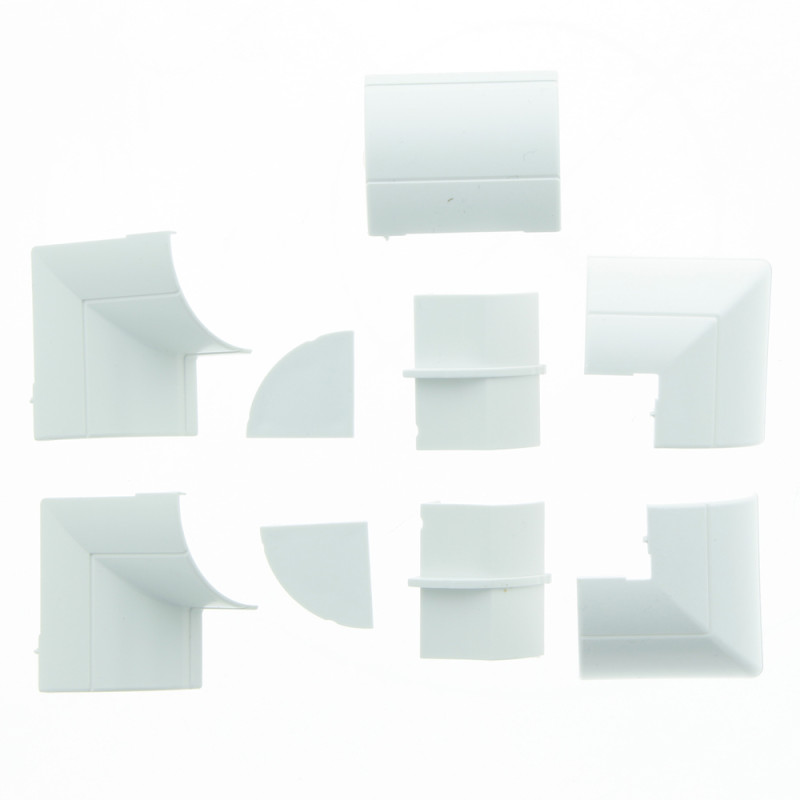 Kit d'accessoires pour goulotte en plastique blanc 22 x 22 mm 9 pièces D-LINE