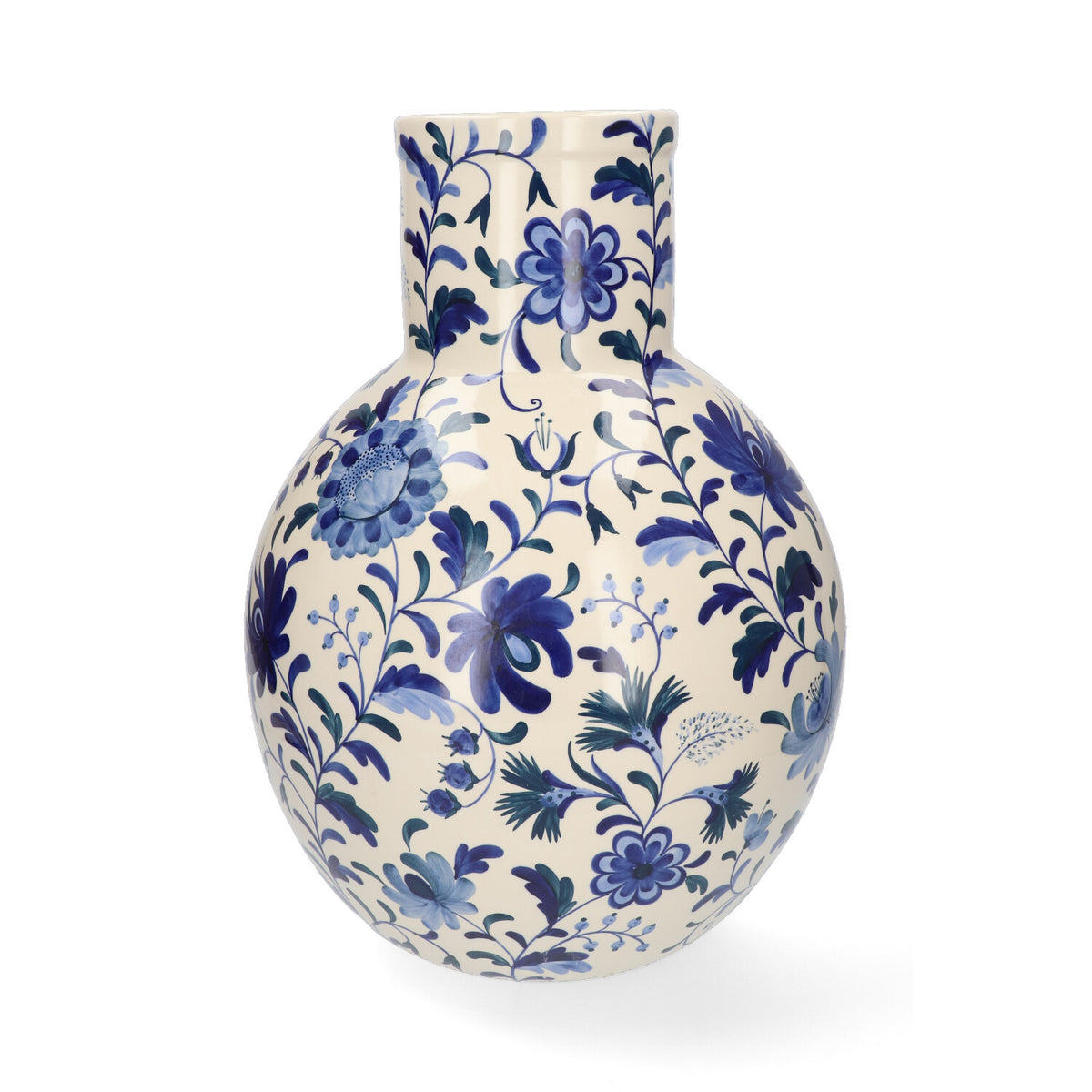 Return to Sender Vaas 45 cm Bed of Flowers Blue handgeschilderd ronde vorm