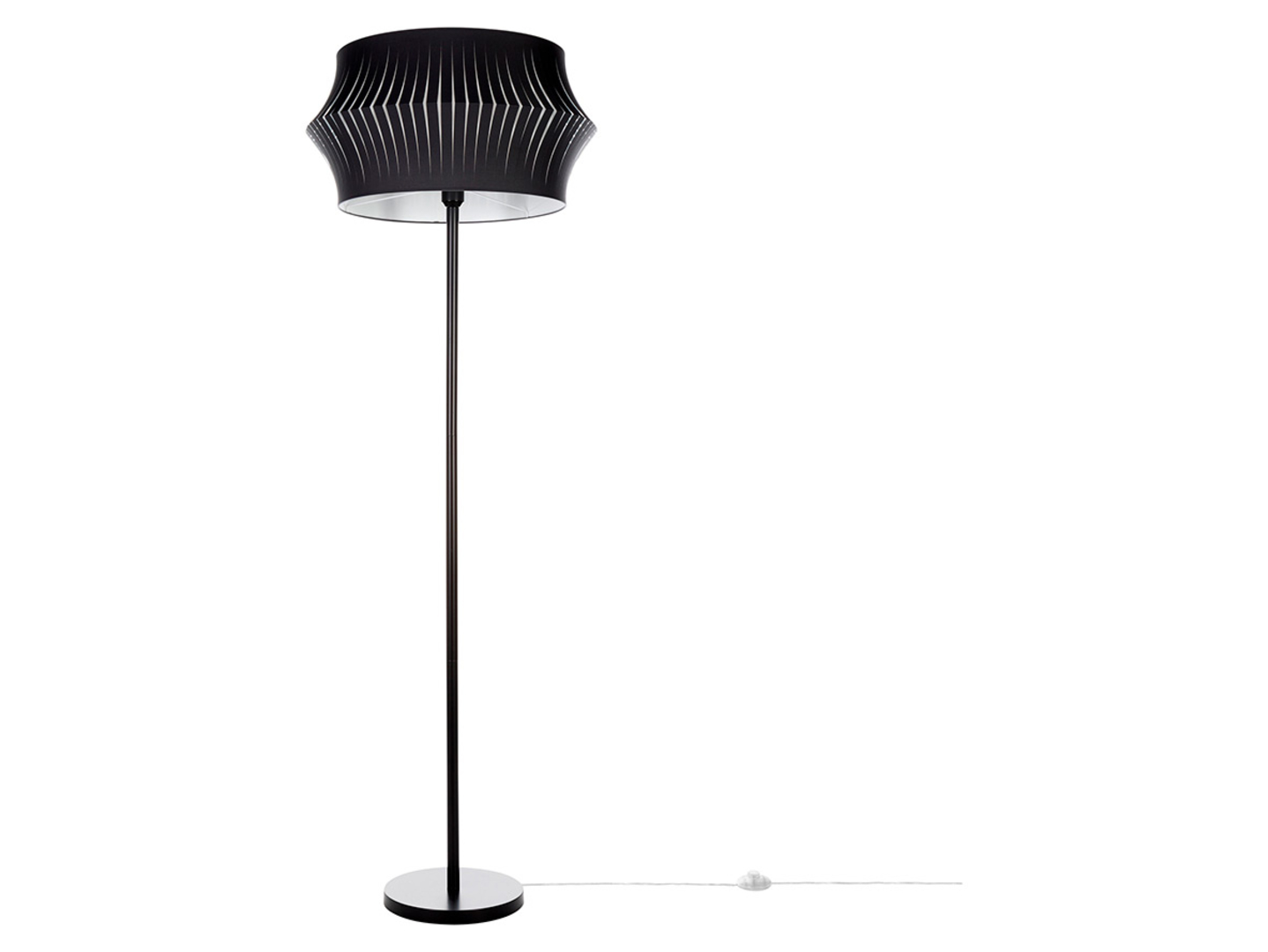 Lampa podłogowa Lotus tkaninowa czarna