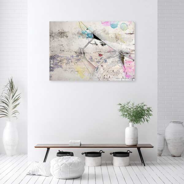 Feeby Obraz na płótnie, Gejsza trzymająca parasol 60x40