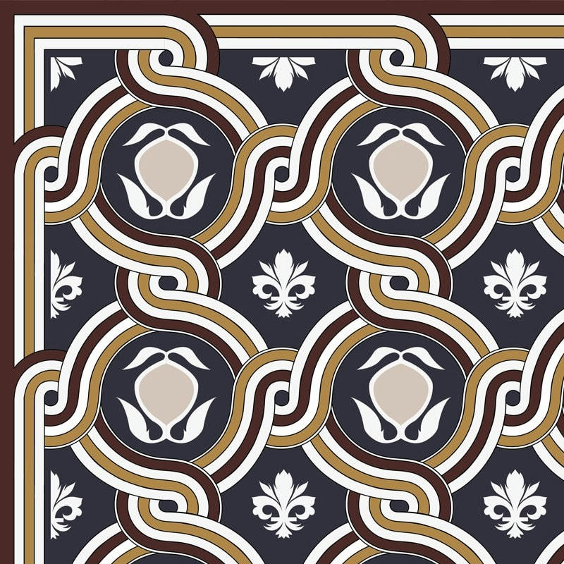 VENEZIA BOURGOGNE - Crédence cuisine Fond de hotte ALU L60xH70cm Multicolore Carreaux