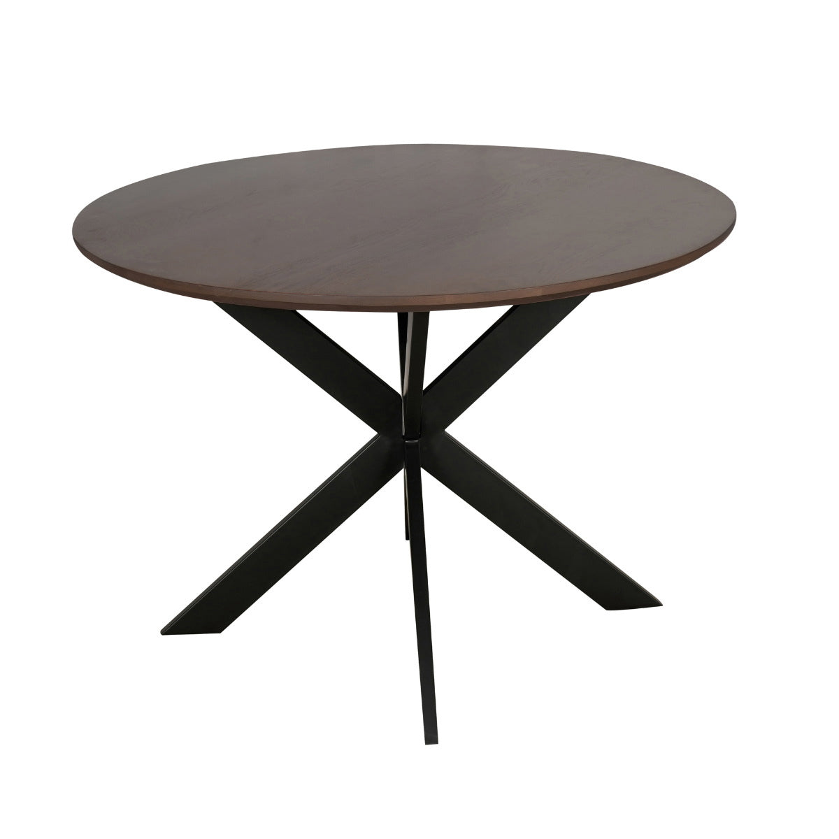 StarFurn Eettafel Madison - Rond Walnoot/Zwart - 150x150x76cm