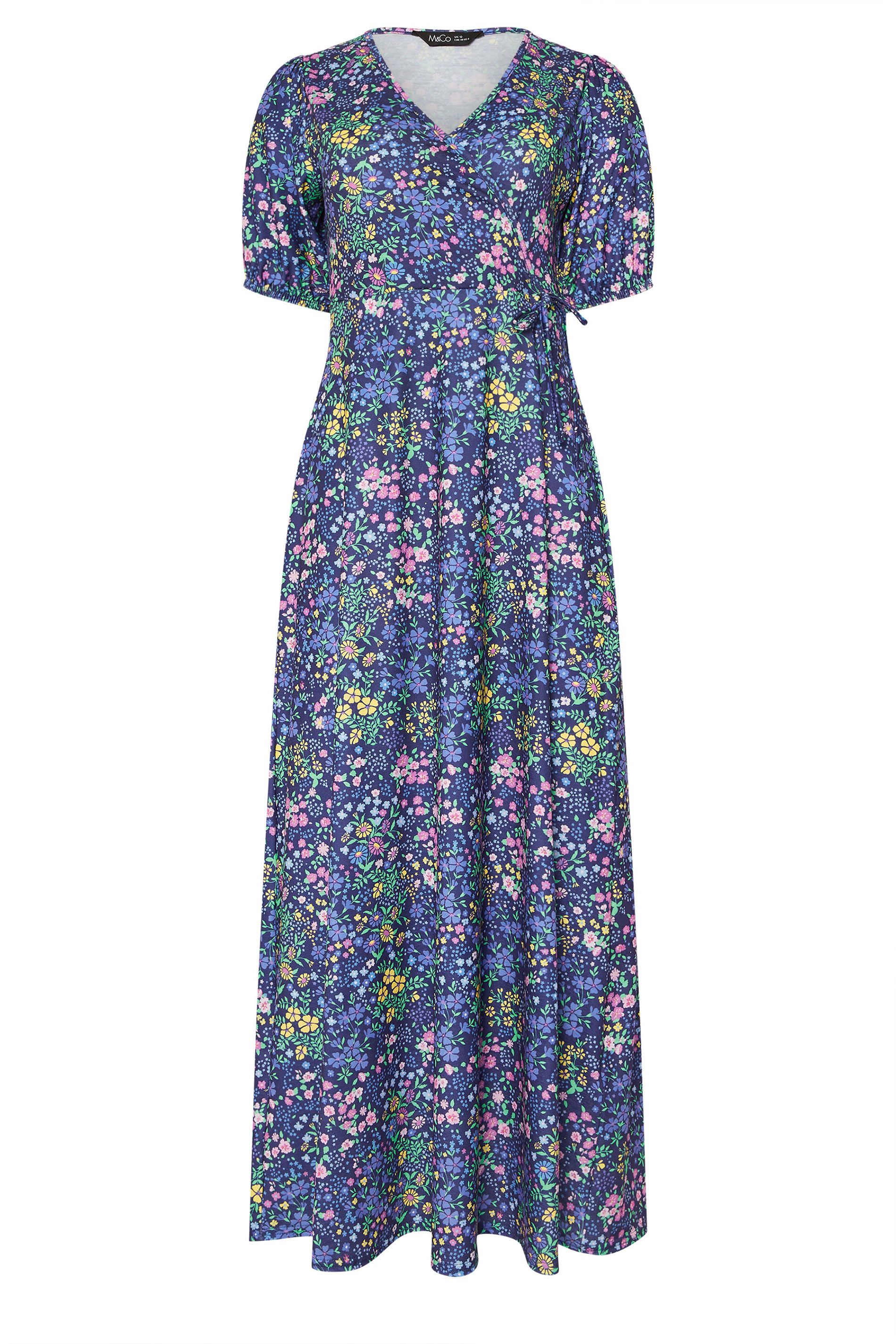 M&Co Ditsy Floral Wrap Maxi Dress