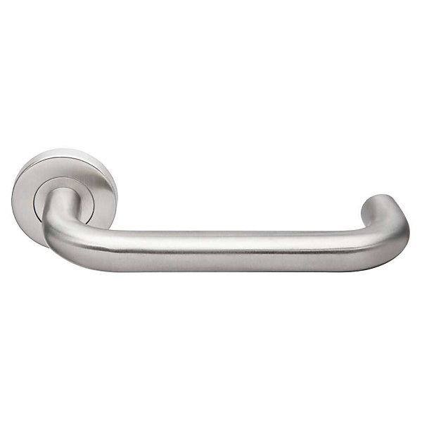 Béquille double JADE Heracles XL inox brossé PMR sur rosace 53 mm