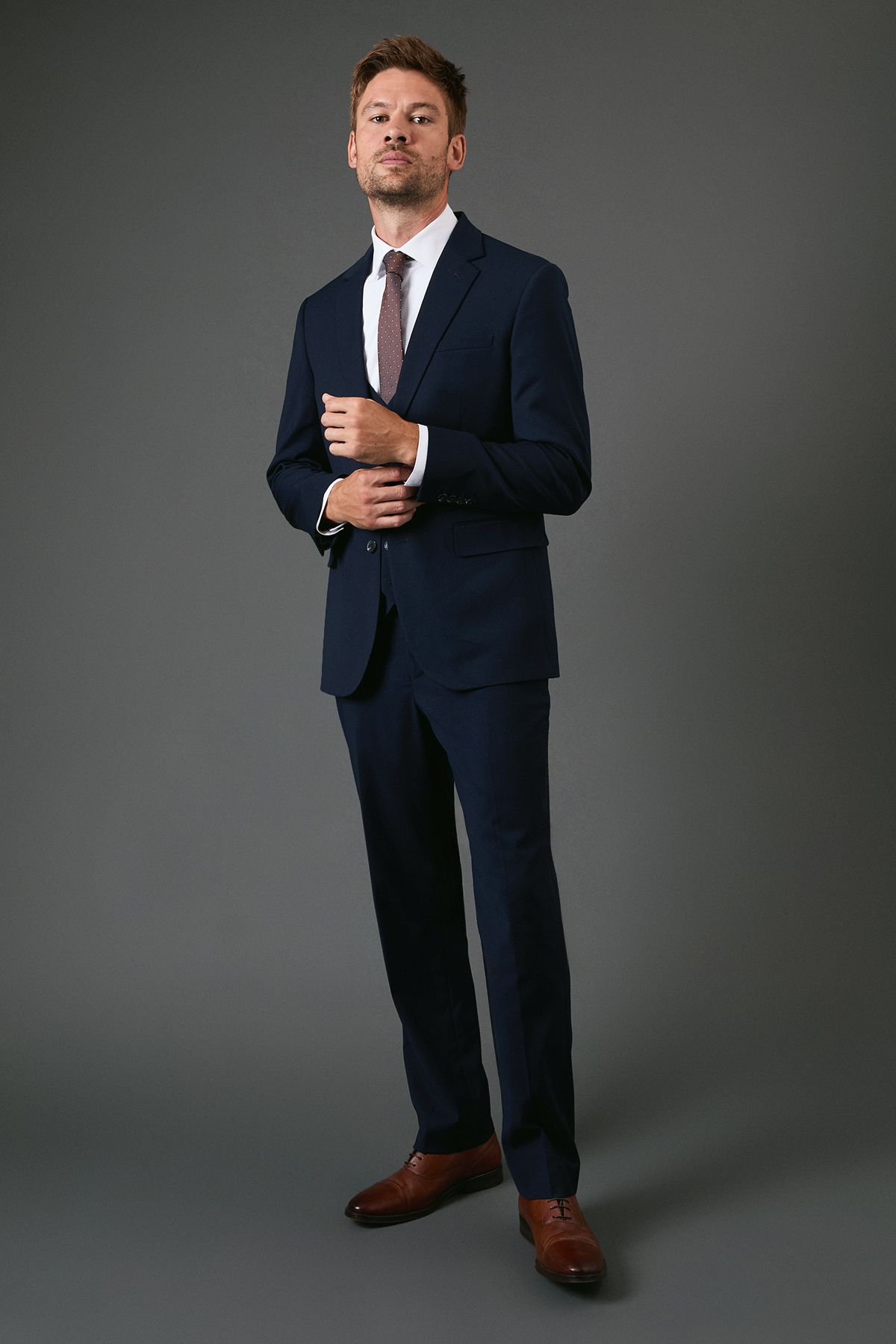 Burton Navy Tailored Fit Essential Suit Jacket