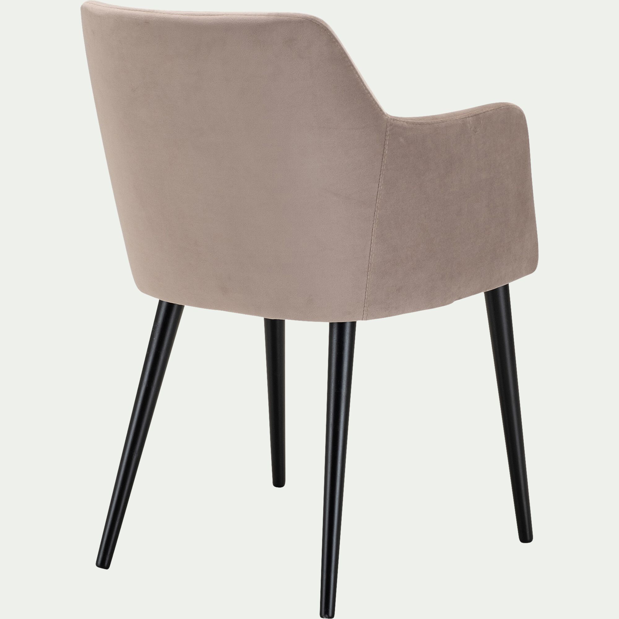 MANE - Chaise en tissu effet velours avec accoudoirs - gris