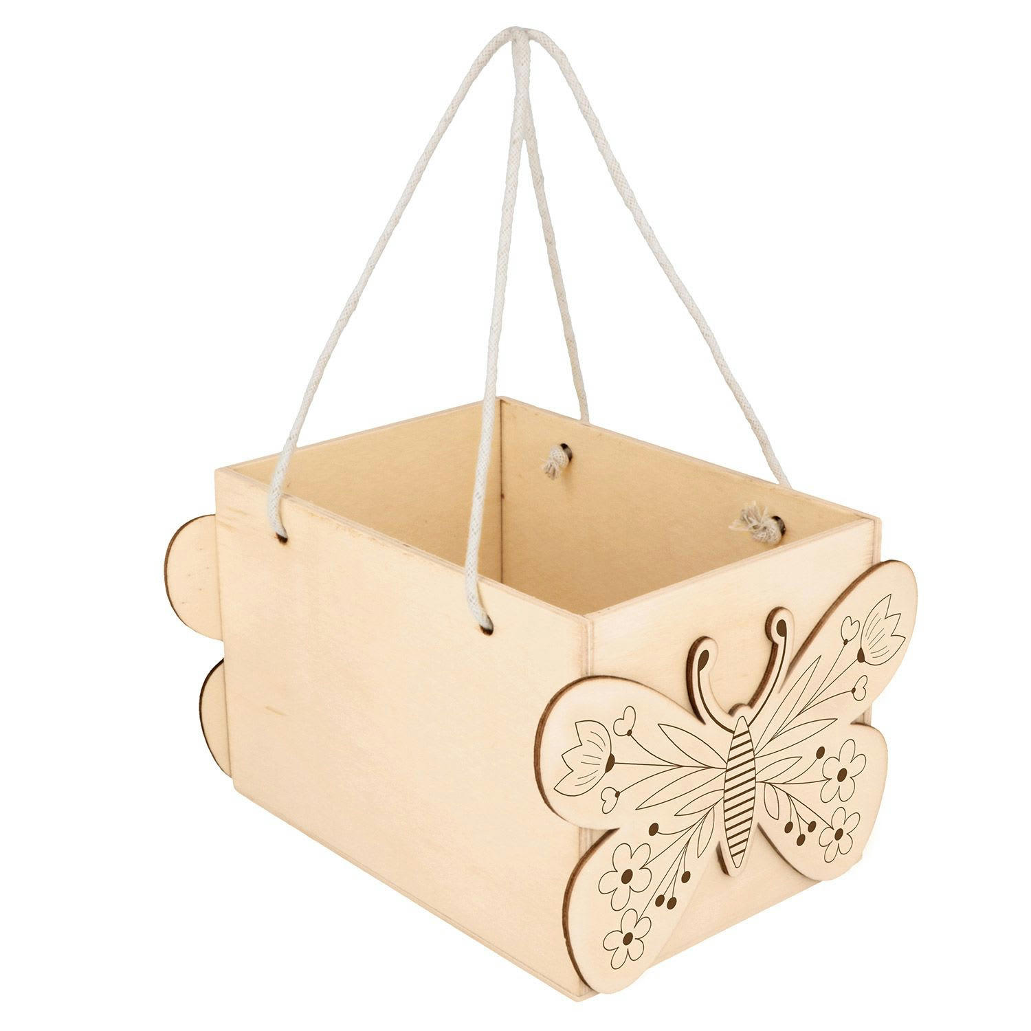 - Panier en bois papillons