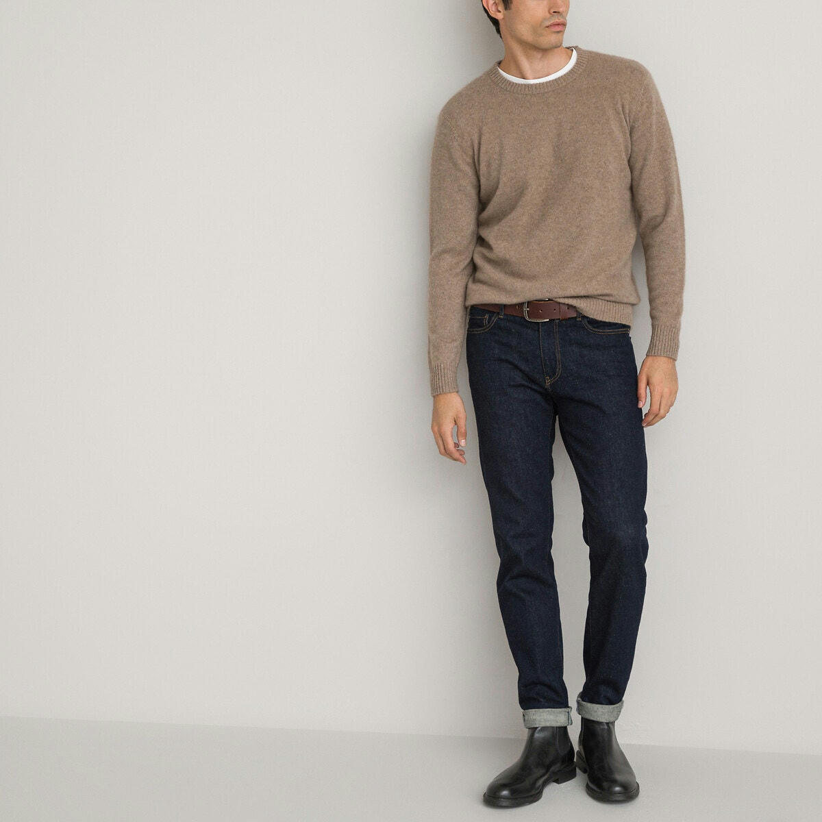 Pull en cachemire col rond en fine maille