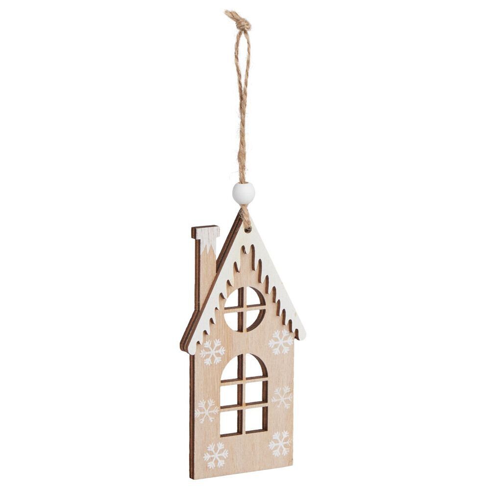 Décoration de No&euml;l chalet en bois à suspendre H11,5cm