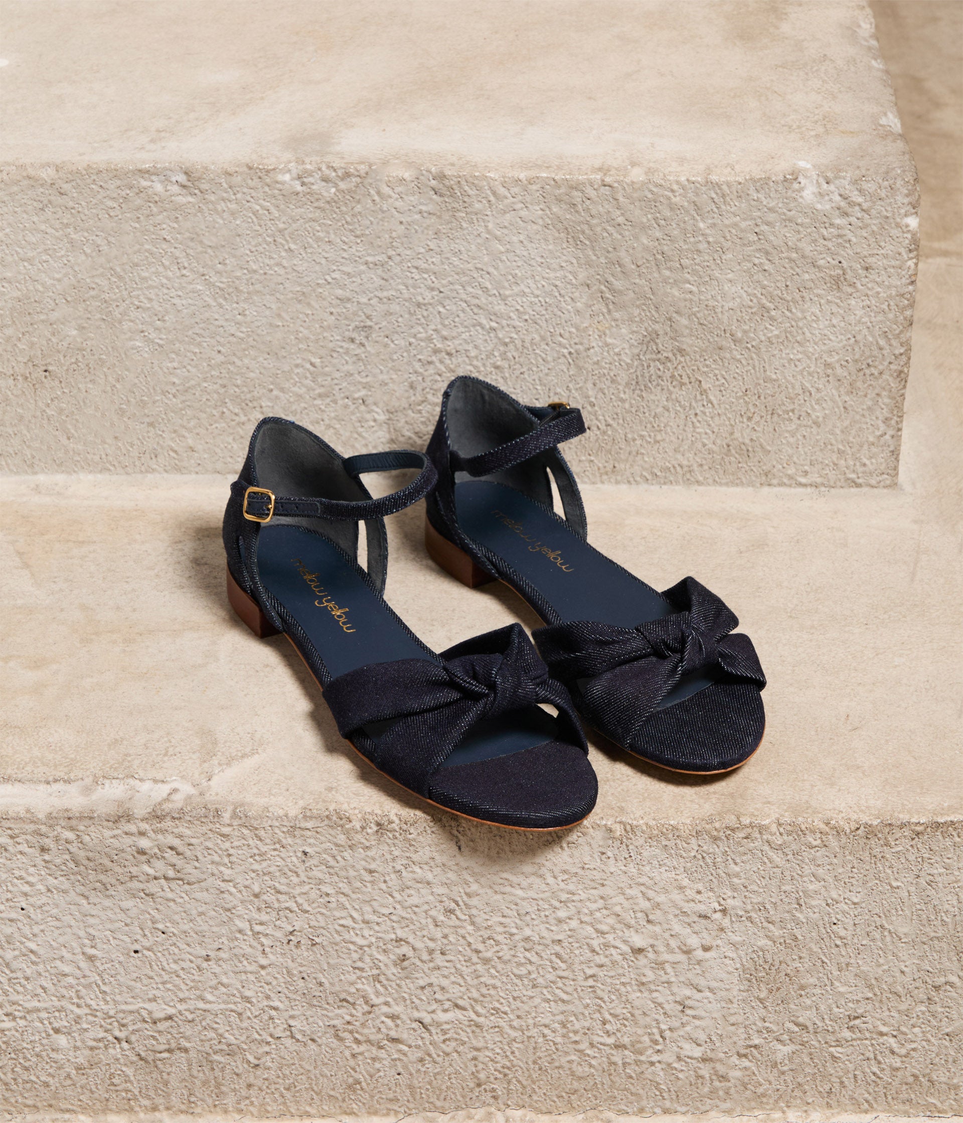 Sandales plates en denim Betina