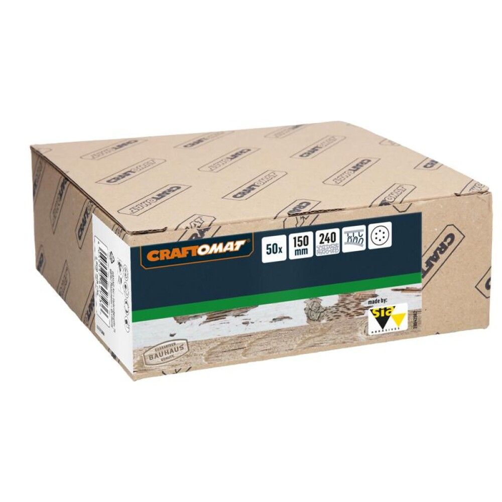SLIPEPAPIR CRAFTOMAT Ø150 K240 50STK