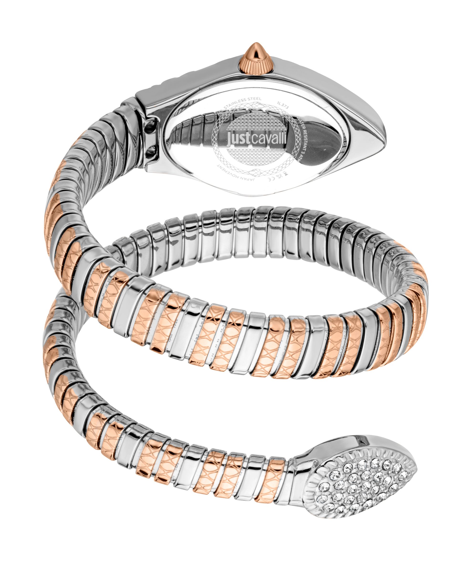 Just Cavalli Snake Two Tone Silver & Rose Gold Color Silver dial Two Toned Watch