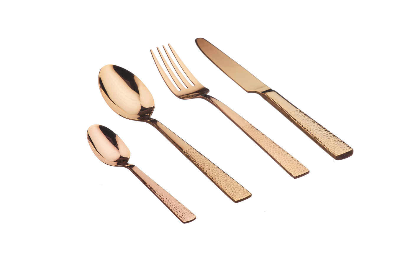 NUDE - Lot de 24 couverts de table en inox cuivre