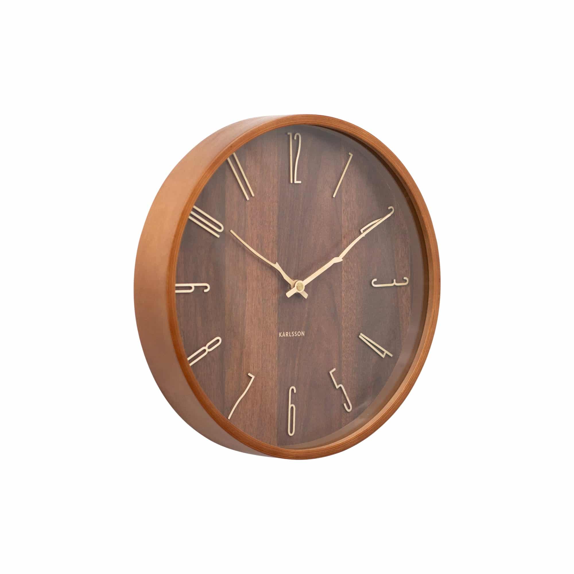 Karlsson wandklok Rama - bruin - Ø30cm